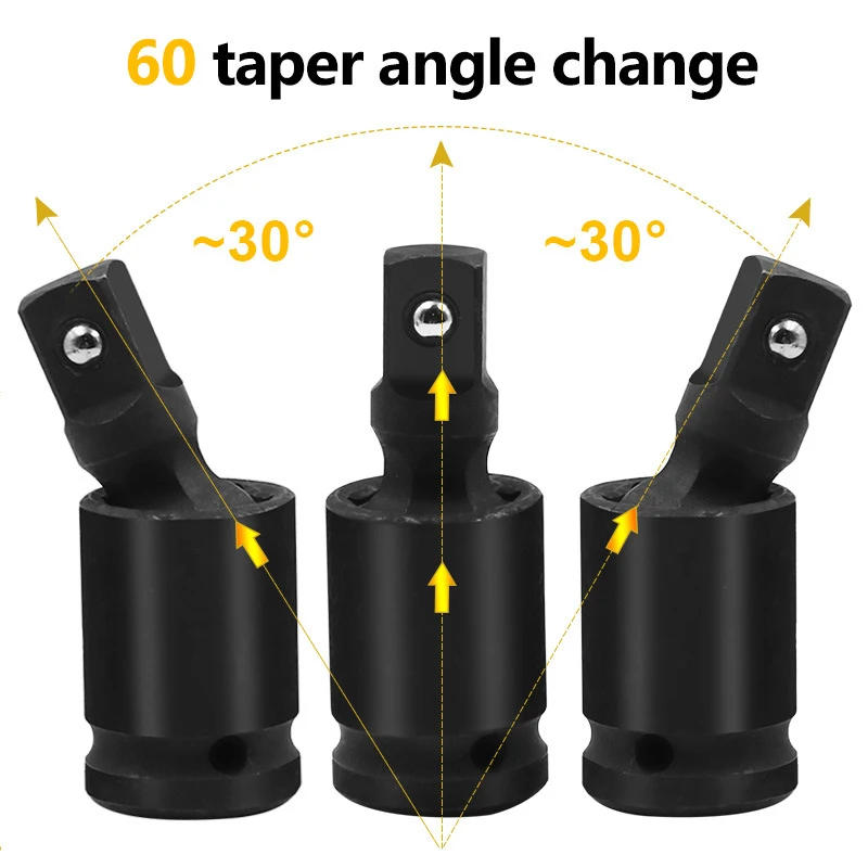 Description Picture 4 of item360 Degree Swivel Knuckle Joint Air Impact Wobble Retractable Universal Socket Adapter Hand Tool Wrench Accessories 1/2 3/8 1/4