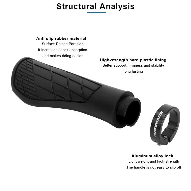 Description Picture 5 of itemBicycle Grips Soft Rubber For MTB Mountain Bike Shockproof Anti-Slip Handlebar Cover Lock On Ergonomic Cycling Handle Bar Parts