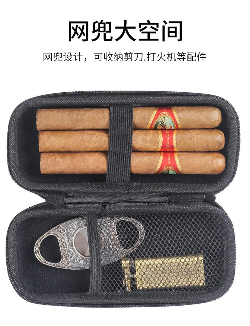 Description Picture 6 of itemEVA Lightweight Portable Cigar Travel Case Zipper Carrying Case Storage Bag for Cigar Accessories Outdoor Smoking Accessories