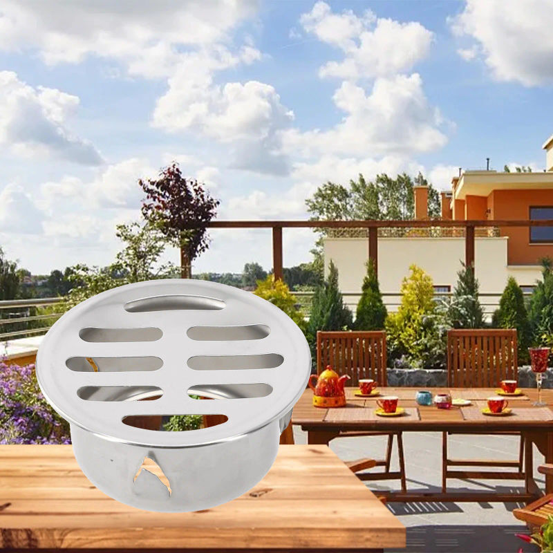 Description Picture 6 of itemStainless Steel Balcony Drainage Roof Round Floor Drain Cover Rain Pipe Cap Garden Outdoor Roof Anti-blocking Floor Strainer