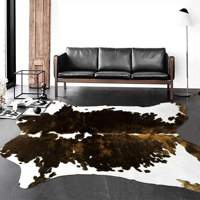 Description Picture 4 of itemCowhide Carpet Cow Print Rug American Style for Bedroom Living Room Cute Animal Printed Carpet Faux Cowhide Rugs for Home Decor