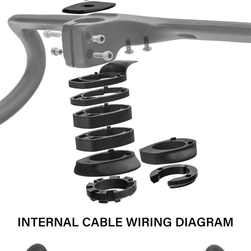 Description Picture 6 of itemFull Carbon Fiber Road Bike Handlebar 380-440mm Internal Cable Integrated Bicycle Handle with Spacers No Logo Bike Parts