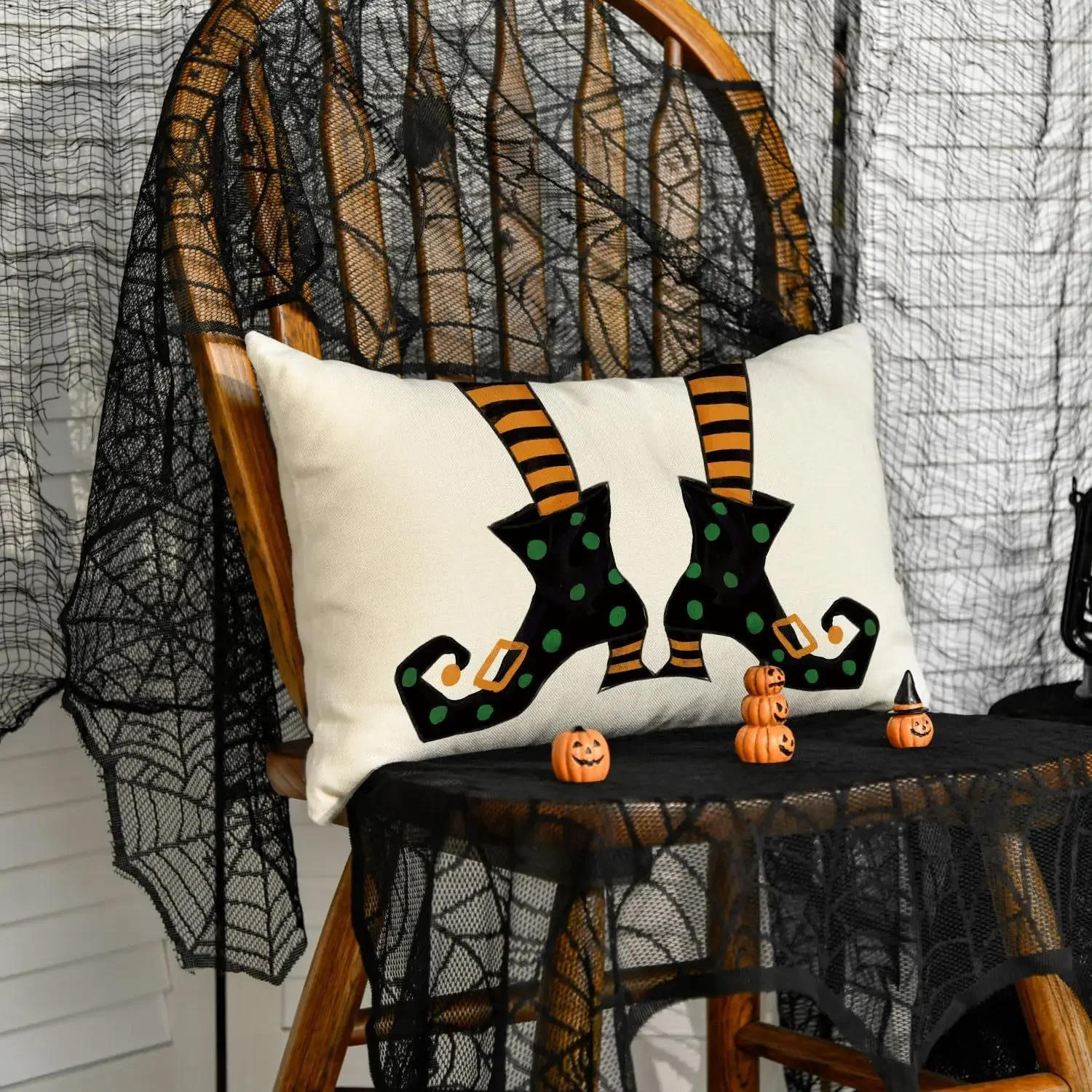 Description Picture 6 of item30x50cm Halloween Cushion Cover, Linen Bats Ghoast Skull Pumpkin Rectangle Pillow Covers ,Cushion Cases for Home Sofa Chair