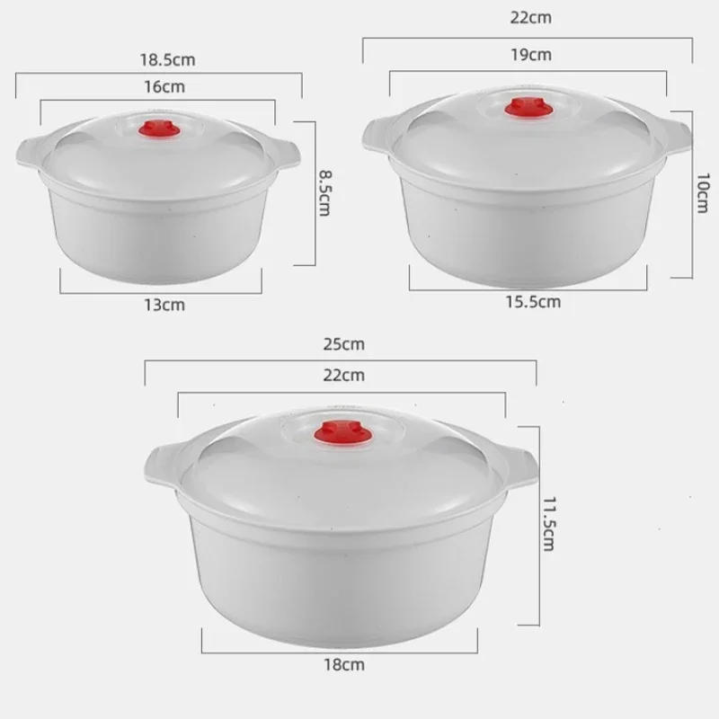 Description Picture 3 of itemMicrowave Lunch Box with Two Ear Round Lid Plastic Heating Fresh Keeping Box Steamed Bun Instant Noodles Bowl for Household