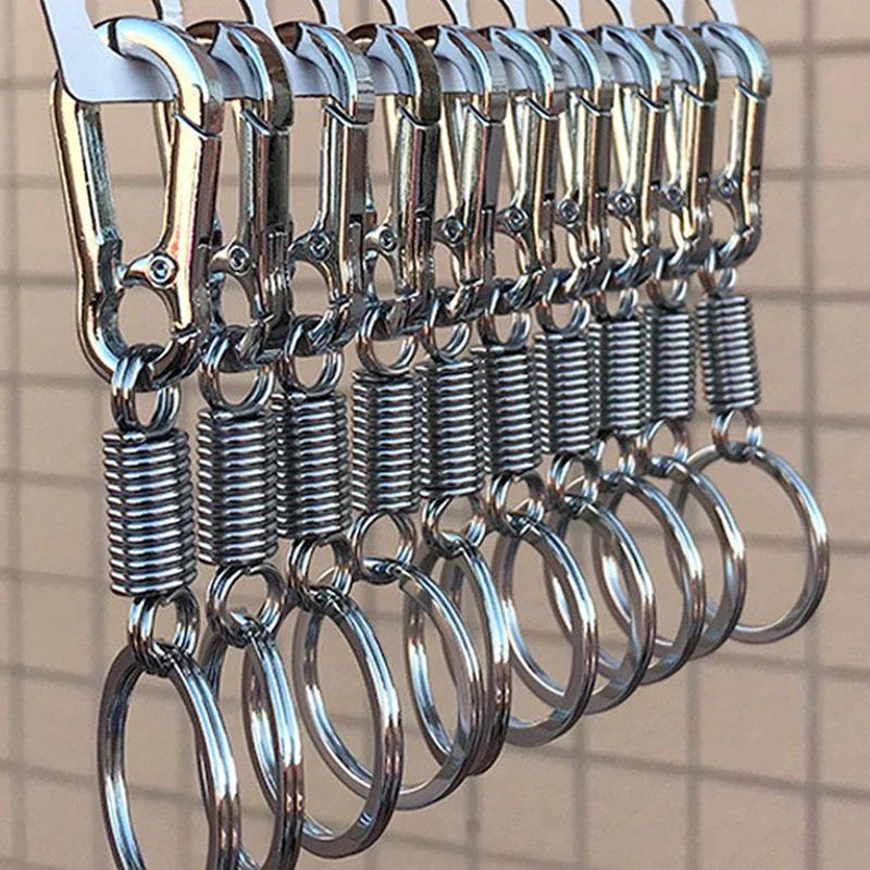 Description Picture 4 of itemSpring Keychain Zinc Alloy Carabiner Buckle Key Rings Anti-lost Climbing Hook Car Keychians Man Metal Key Chains Accessories