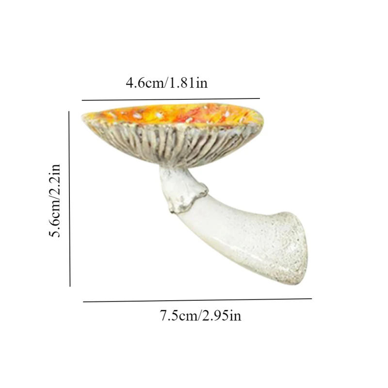 Description Picture 2 of itemWall Mounted Mushroom Hanging Shelf Resin Amanita Shaped Floating Shelf Small Decor Keys Holder Living Room Ornaments Home Decor