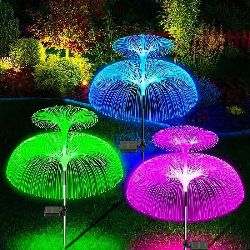 Description Picture 2 of item1-5pcs 7Color Changing Solar Jellyfish Lights Outdoor Lamp Waterproof Solar Light for Pathway Lawn Garden Decoration