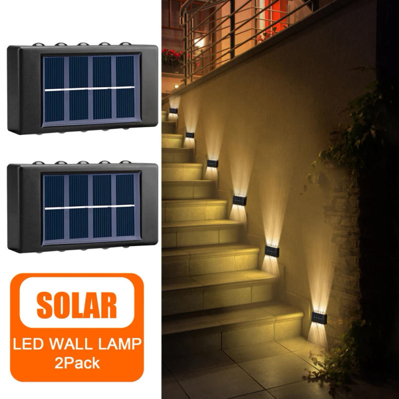 Description Picture 2 of item2024 New 2pcs Outdoor Solar Led Deck Lights Ip65 Waterproof Up Down Wall Lamp For Patio Path Stair Steps Garden Fence Decor
