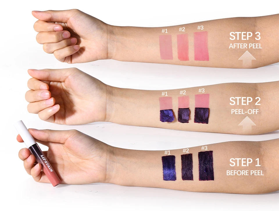 Description Picture 6 of itemMetallic Tear-Off Lip Stain Matte Tattoo Dyed Lip Tint Peel-Off Liquid Lipstick Waterproof Lasting No Fading Lip Gloss Cosmetics