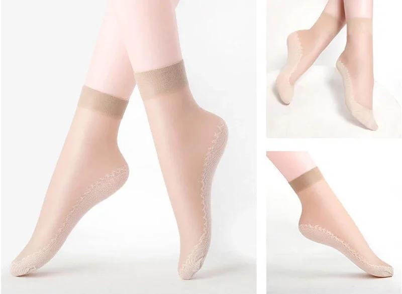 Description Picture 5 of item10pairs Womens Anti-Slip Cotton Socks ,Sweat Absorbing Anti-Slip Cotton Bottom Stretch Socks