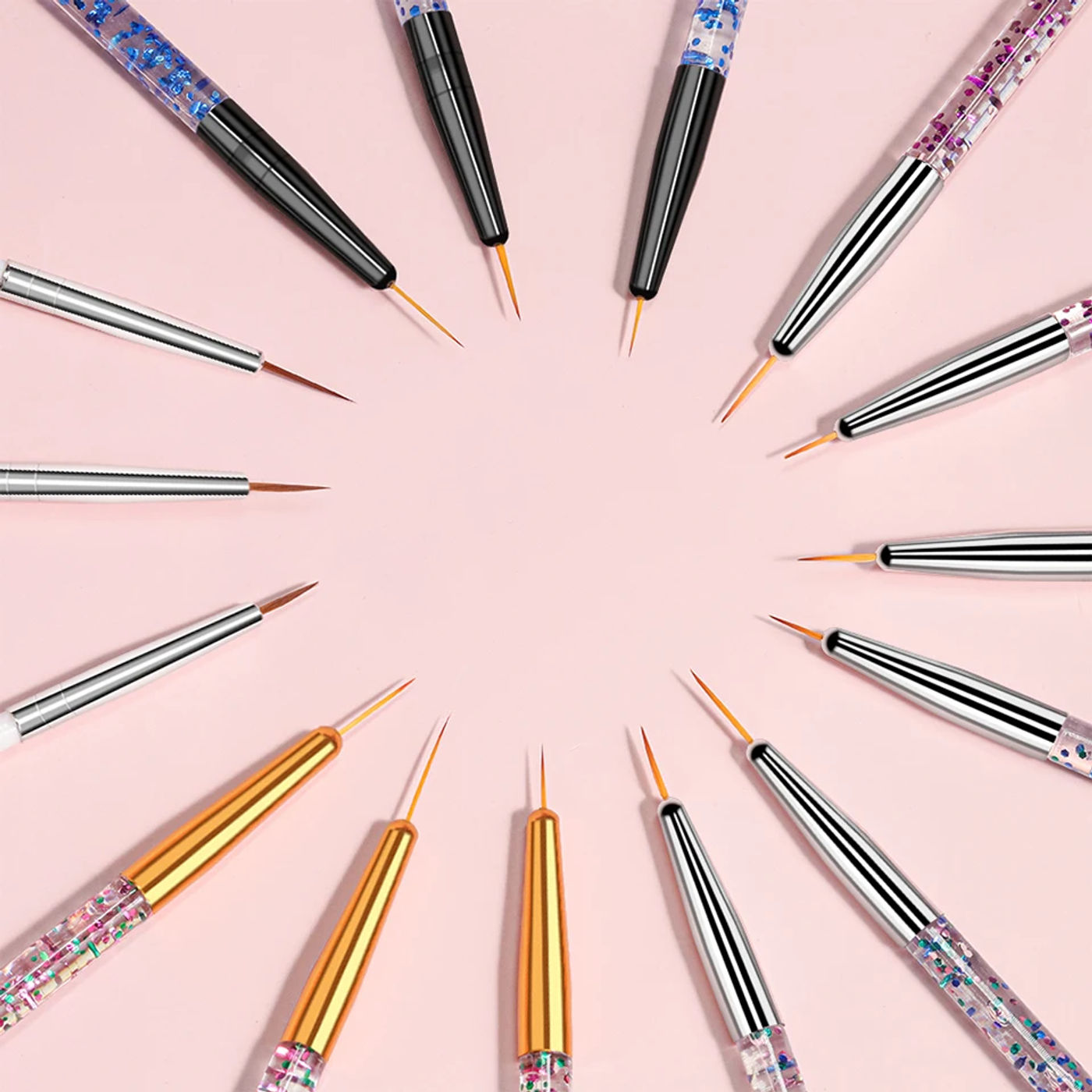 Description Picture 6 of item3Pcs Nail Art Liner Brush Acrylic DIY French Stripe Thin Line Painting Drawing Flower Pen Gel UV Polish for Manicure Tools