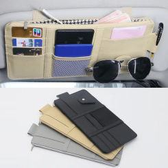 Car Sunshade Storage, Car Glasses Clip, Car ID Card Holder, Multi-functional Storage Bag, Car Interior Decoration
