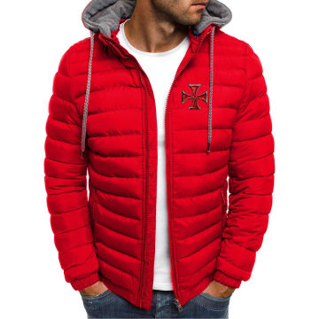 Knights Templar Men Autumn and Winter Casual Keep Warm Printing New Stly Seven-Color Hooded Cotton-padded Jacket Coats