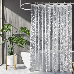 Shower Curtains Transparent PEVA Fabric Bathroom Curtain Waterproof Modern Style with Hooks Shower Curtain for Toilet 200cm