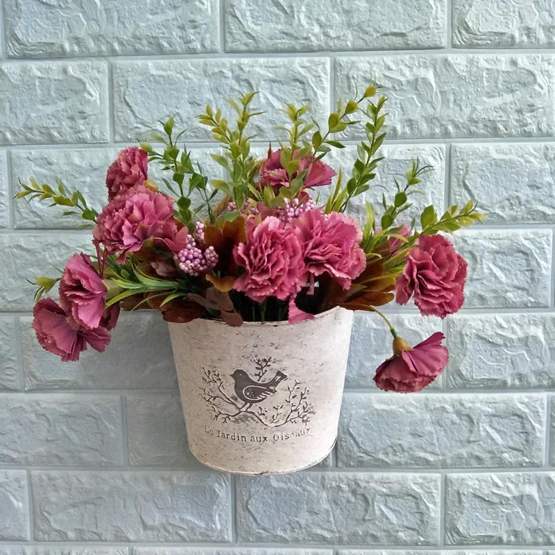 Description Picture 3 of item1Pcs Wall Hanging Flower Vase Pot Wall Flower Basket Rural Garden Home Decoration Flowers Decor