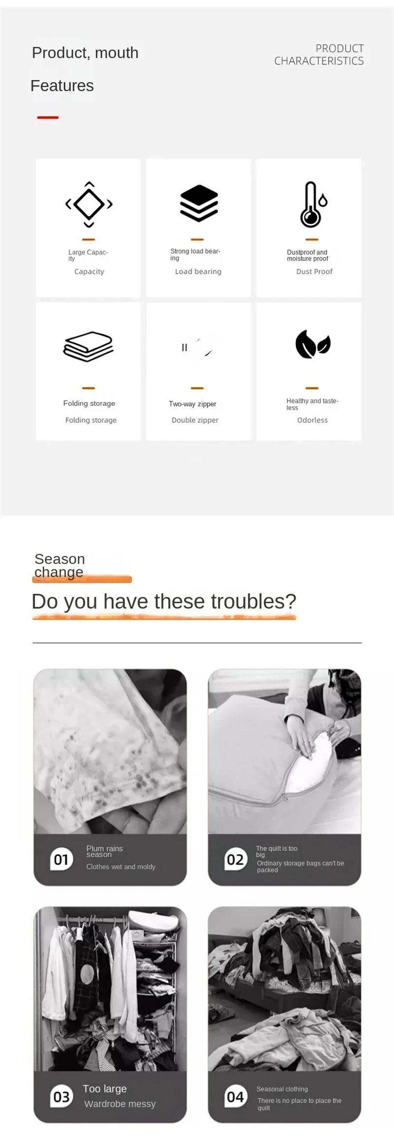 Description Picture 3 of item3559 Quilt Storage Bag Clothes Quilt Finishing Storage Moving Bag Large Capacity Non-woven Foldable Dust-proof Bag