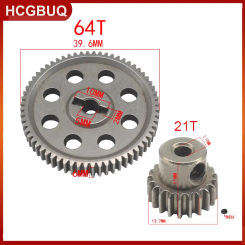 2pcs/Set (21t+64t) 11184 & 11181 Differential Metal Main Gear 64t Motor Gear 21t Cap Circumference 1/10 94170 Car