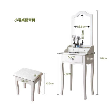 Storage Cabinet Vanity Desk Stool Mirror Modern Makeup Vanities Organizer White Mueble De Dormitorio Furniture Dressing Table