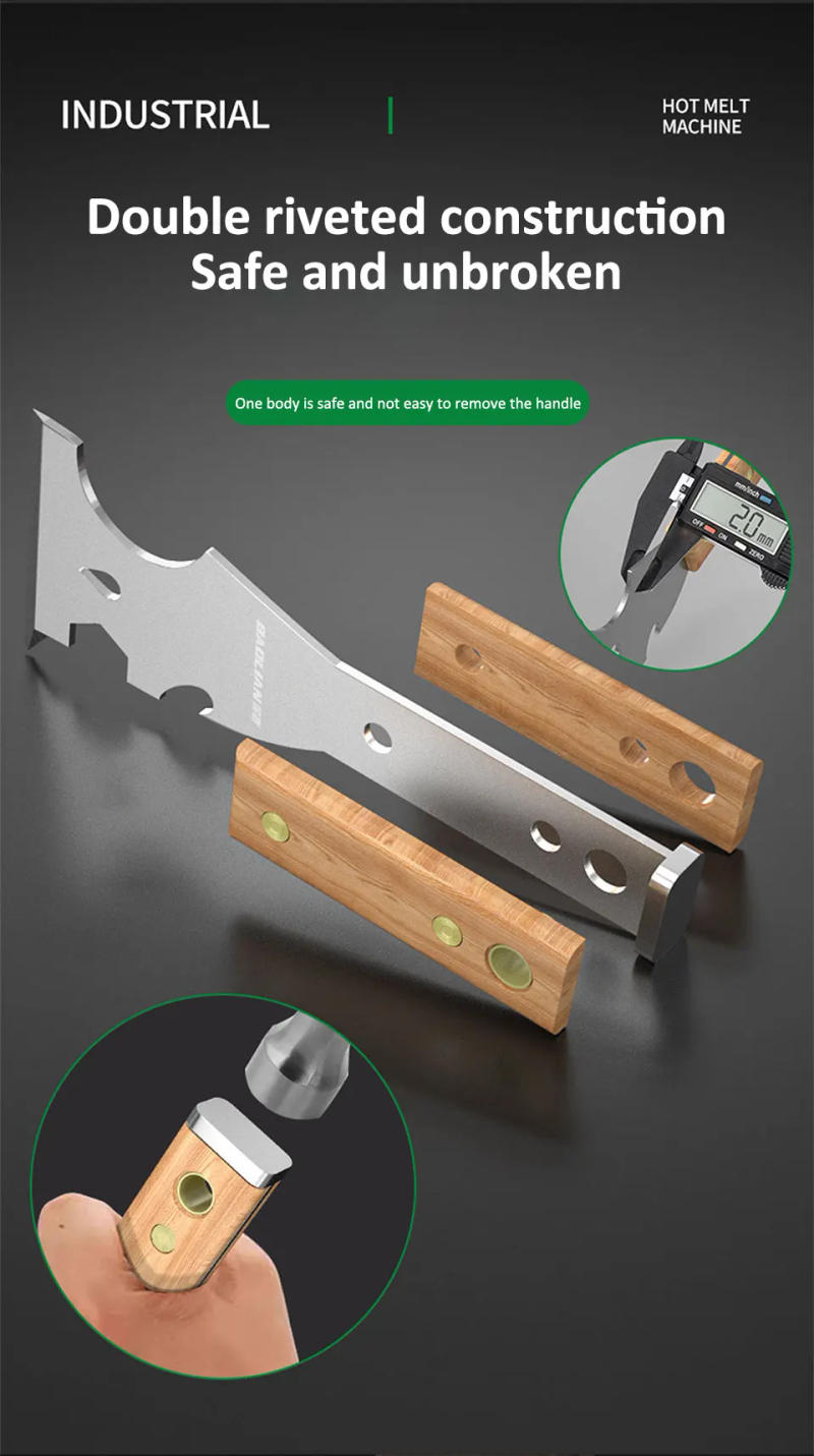 Description Picture 5 of itemMultifunction Stainless Steel Putty Cutter Solid Wood Cleaning Spatula Decoration Scraper Paint Tool Removal Construction Tools