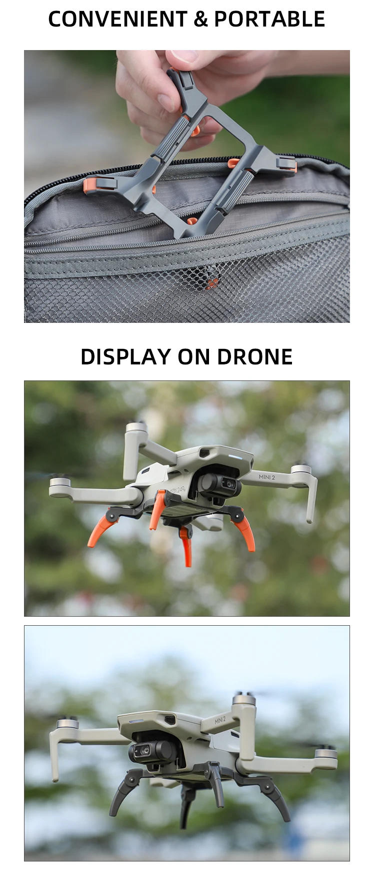 Description Picture 6 of itemLanding Gear for DJI Mavic Mini 2/SE Mini 4K Height Extended Leg Protector Quick Release Feet Extensions Drone Accessories