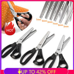 3/5/7MM Zig Zag Sewing Cut Dressmaking Tailor Shear Pinking Scissor Stainless Steel Lace Scissors Leather Craft Fabric Scissors
