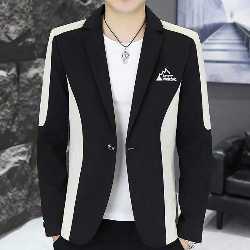 Description Picture 3 of itemThe Main Promotion of New Fashion Casual Color Pattern Small Suit Matching Personality Comfortable Handsome Men's Clothing