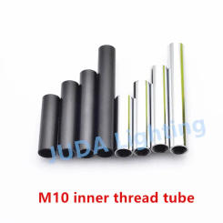 10mm M10 thread lamp Metric tooth tube Connection screw tube Black chrome color Iron lighting tube pipe Lighting accessories