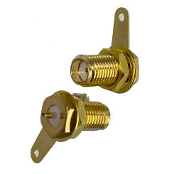 10pcs SMA Female Jack Bulkhead Nut Surface Connector Solder Panel Mount RF Coaxial Brass 50ohm Wire Terminals Straight New