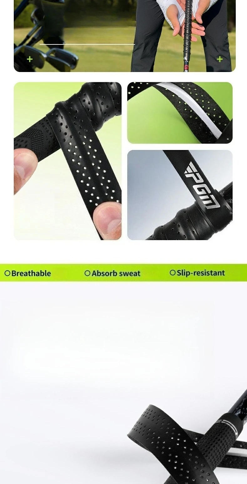 Description Picture 3 of itemPGM 5pcs Golf Clubs Grip Strap Breathable Anti Slip Keel Sweat Absorbing Hand Tape ZP054