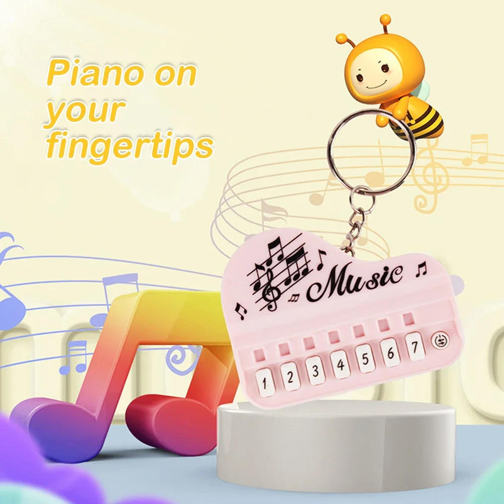 Description Picture 2 of itemNew Piano Toy Keychain Mini Electronic Organ Piano Key Chain with Lights Multifunctional Electronic Piano Pendant Keyring Gift