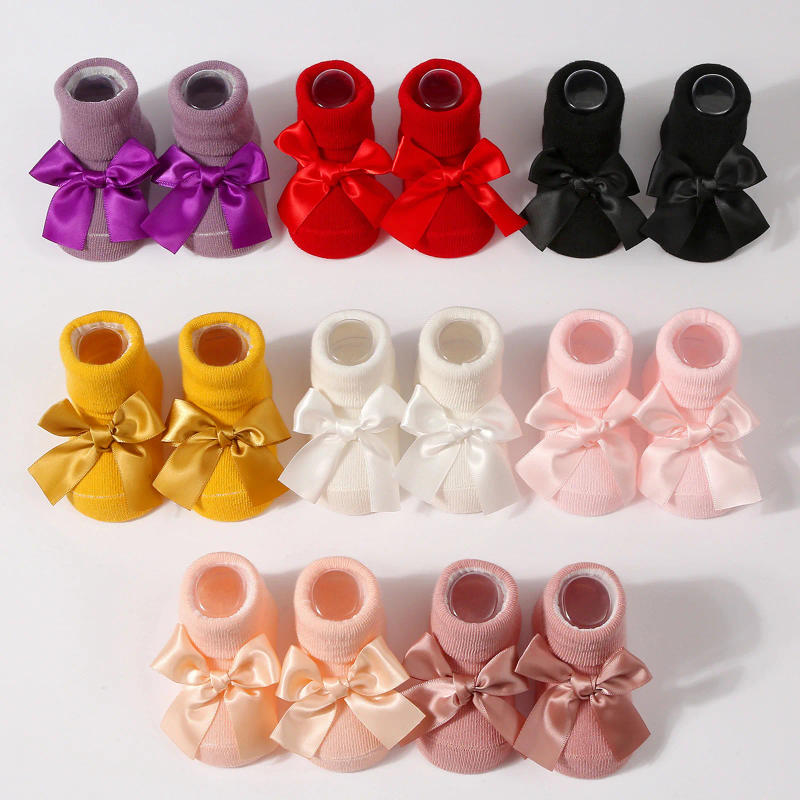 Description Picture 2 of itemBaby Bow Socks Soft Cotton Cute Ankle Socks for Infants Girls Fashion Anti-Slip Newborn Baby Socks 0-6 Months