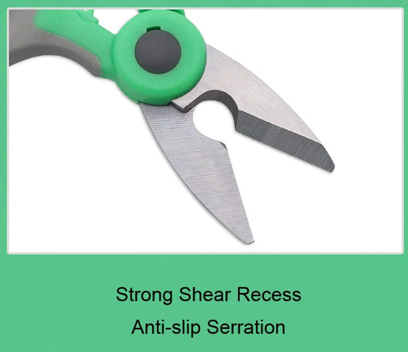 Description Picture 5 of itemDobeli Stainless Steel Blade Straight Head Electrician Tools PP TPR Handle Wire Iron Fish Line Cable Scissor Household Multitool