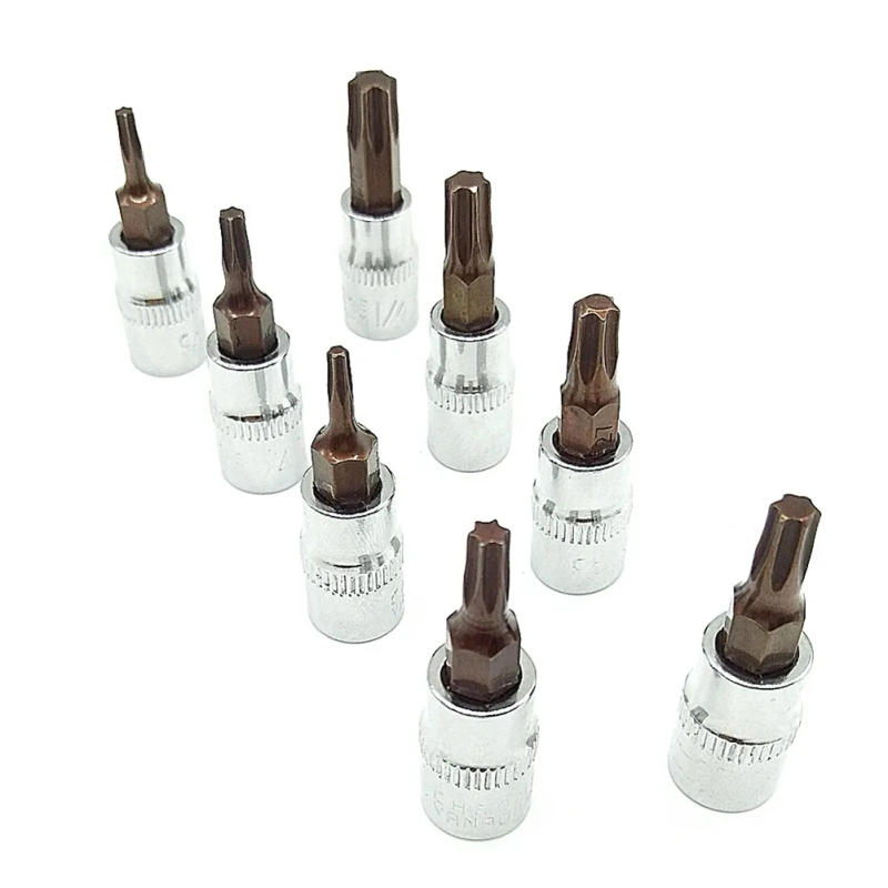 Description Picture 2 of item1 Pc Torx Screwdriver Bit 1/4 Inch Drive Socket Ratchet Socket Wrench Adapter Hand Tools T8 /T10 T15 T20 T25 T27 T30 /T40