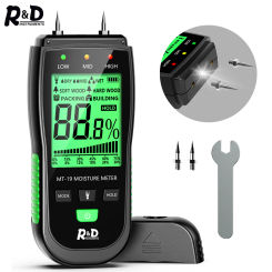 R&D MT-19 Wood Moisture Meter Digital Humidity Meters Wall Hygrometer Timber Damp Detector Building Humidity Tester Carton