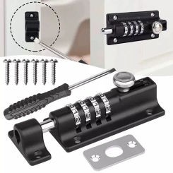 Thicken Combination Locking Bolt Zinc Alloy Security 4 Digit Combi Bolt Solid Sliding Door Password Lock for Shed Gate Fences