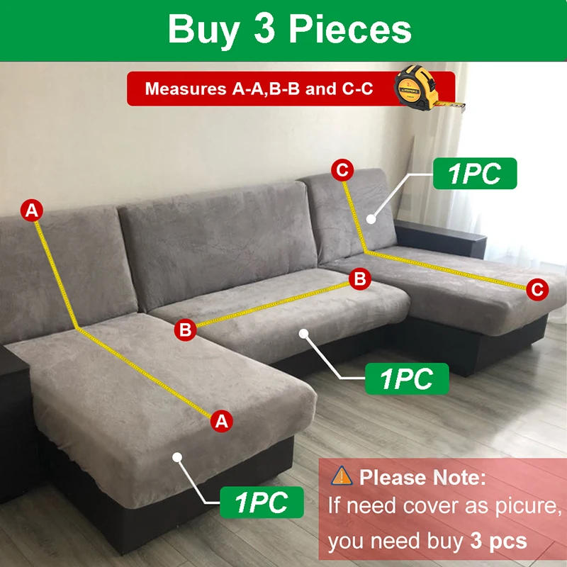 Description Picture 6 of itemElastic Solid Sofa Cover 1/2/3/4 Seater Cover for Sofa Couch Armchair L-shaped Corner Sofa Cover Slipcover for Living Room