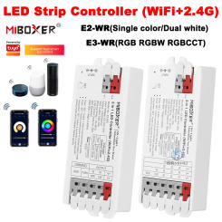 Miboxer WiFi Tuya 2 3 in 1 LED Strip Controller Single Color Dual White RGB RGBW RGB+CCT Smart Tuya APP Voice Control E2-WR