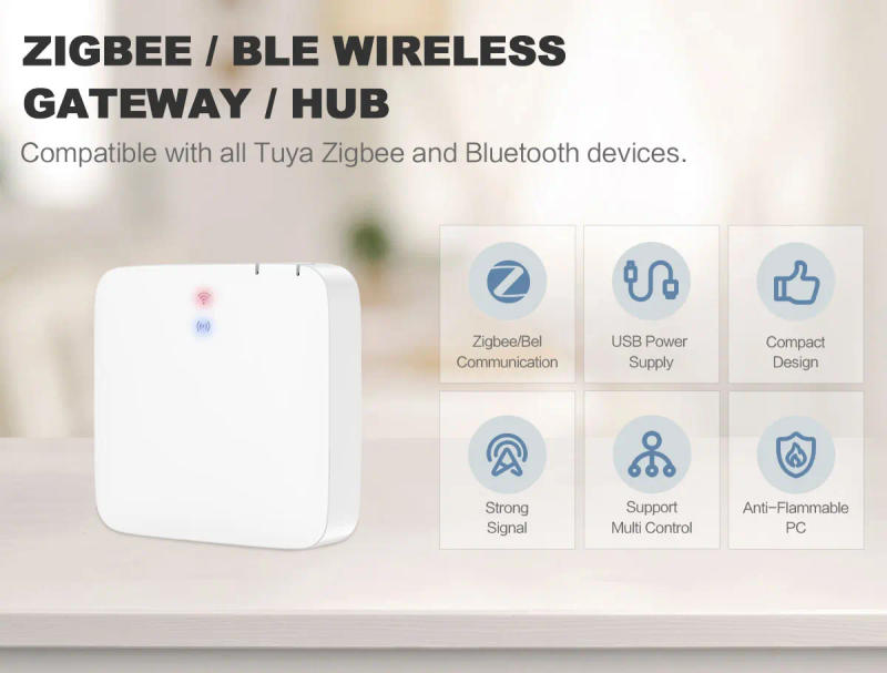 Description Picture 2 of itemTuya Multi-Mode Zigbee BT Gateway Hub Smart Home Wireless Bridge Remote Control Automation Device Voice Alexa Google Home