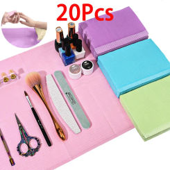 20Pcs Disposable Nail Art Table Towels Pink/White/Blue 3-Layer Tattoo Gel Polish Clean Pads Dentist Medical Bibs Manicure Tools