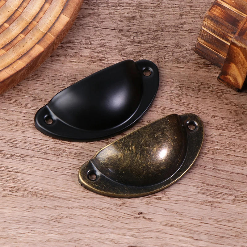 Description Picture 5 of item12Pcs Cup Pull Shell Handles Half Moon Kitchen Cupboard Cabinet Door Drawer Retro Metal Knobs And Handles