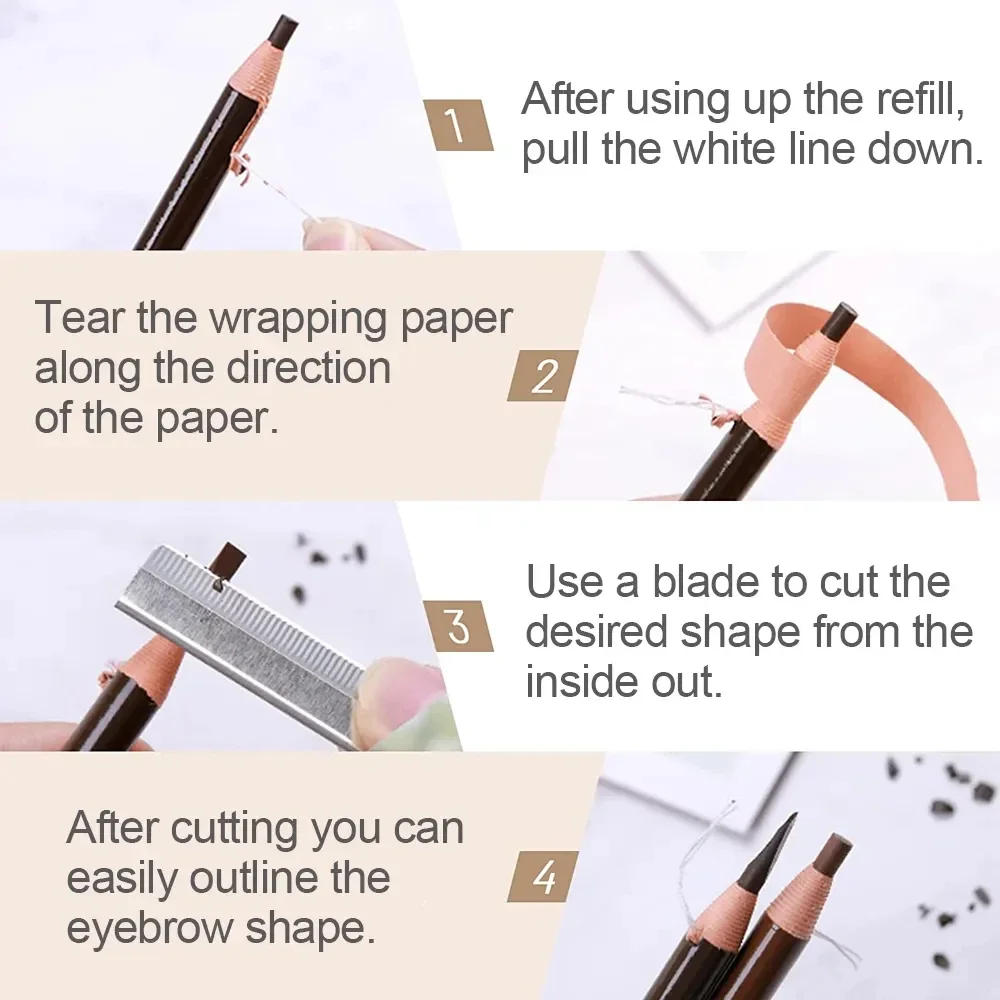 Description Picture 4 of item5pcs Professional Microblading Pencil Permanent Eyebrow Pencil Tattoo Waterproof Art Tint Makeup Eye Brow Pen Enhancers Cosmetic