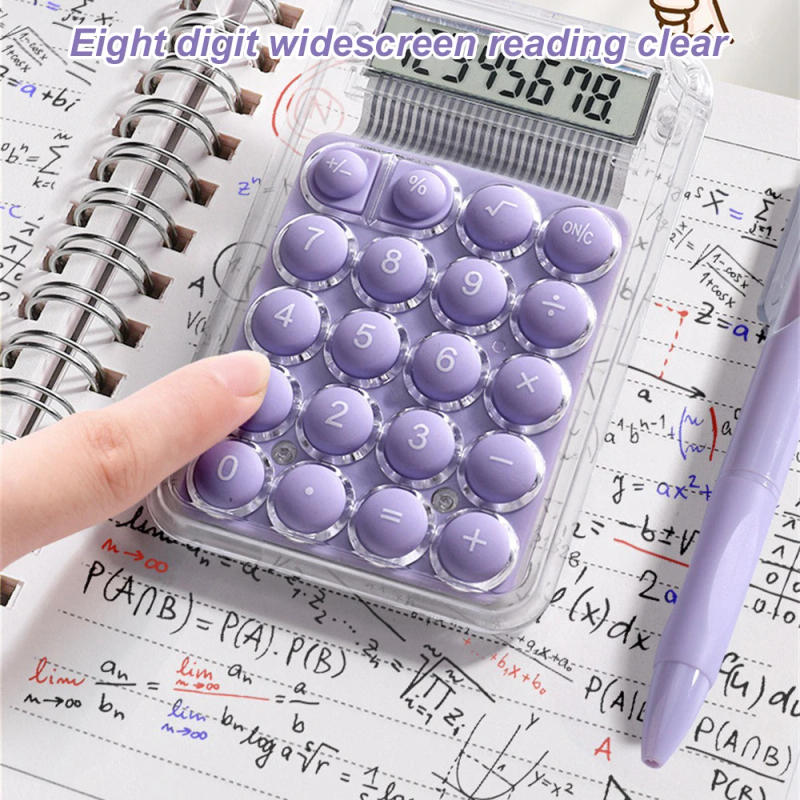 Description Picture 3 of itemTransparent Calculator Electronic Desktop Calculator LCD Display Mini Pocket Calculator Office Student Test Kids Gift Basic