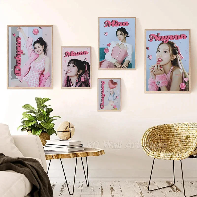 Description Picture 2 of item2023 Music Moonlight Poster Kpop Group Singer Twice Ready To Be Tour Canvas Painting Idol Wall Pictures Home Decor Fans Unframed