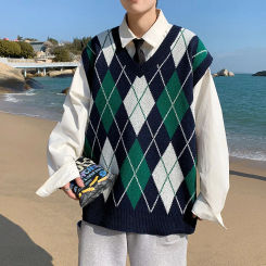 New Fashion Brand Sleeveless Sweater Mens Pullover Vest V Neck Slim Fit Jumpers Knitting Autumn Casual Clothing Men C146