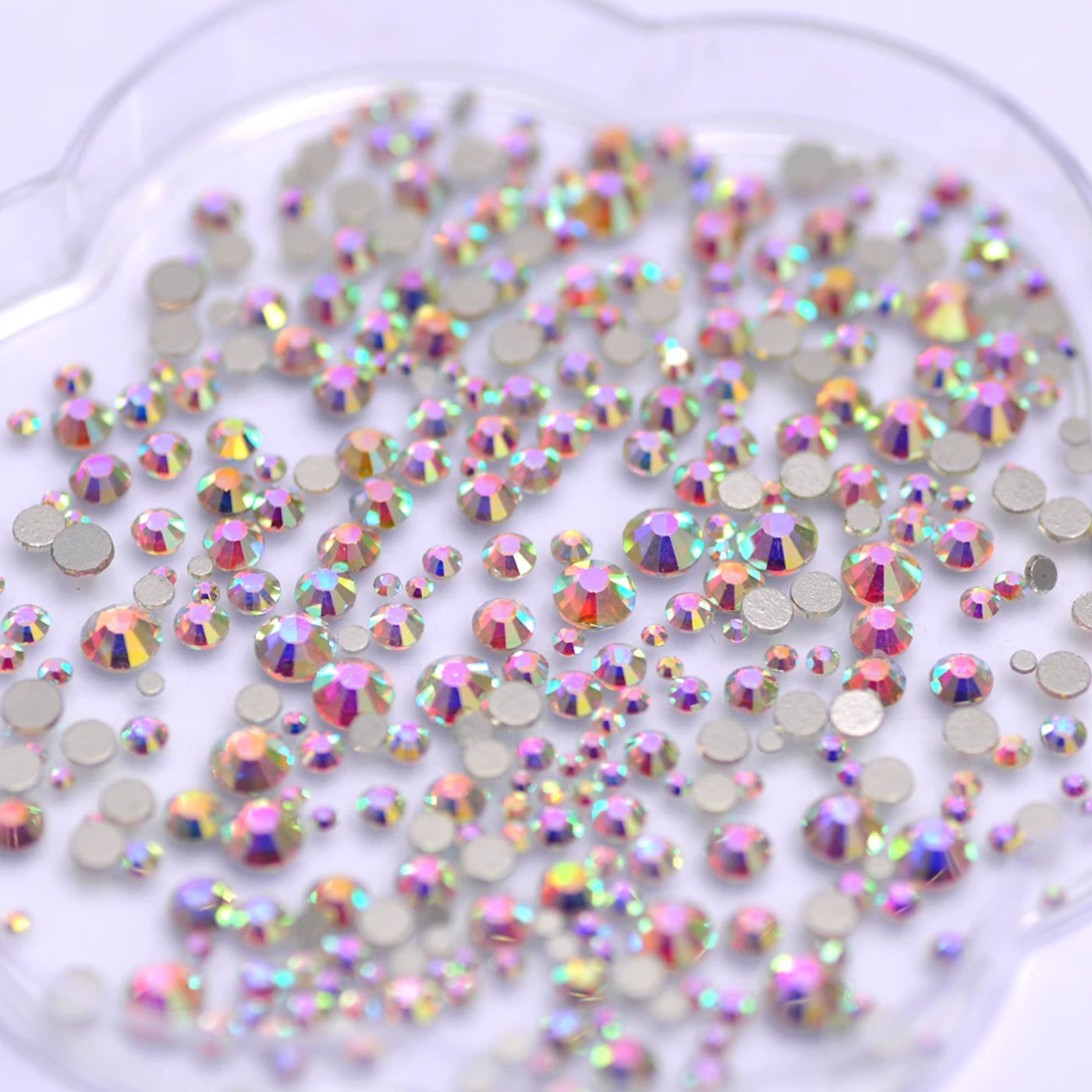 Description Picture 5 of itemCrystal AB Glitter Non Hotfix Rhinestones DIY Crafts Glass Diamond Flat Glue On Nail Art Charms Decorations Accessories Stones