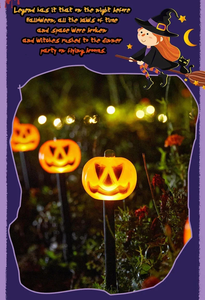 Description Picture 5 of itemOutdoor Solar Lights Pumpkin Light Halloween Decorative Light Waterproof Floor Mounted Lawn Garden Courtyard Landscape Lanterns