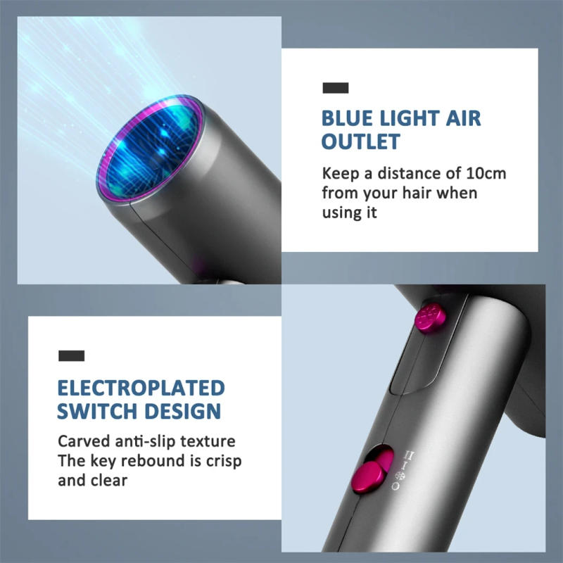 Description Picture 6 of item2200W Hairdryer Professional High-speed Cold and Hot Wind Powerful Hairdryer Negative Ion Low Noise Hair Salon Hairdryer