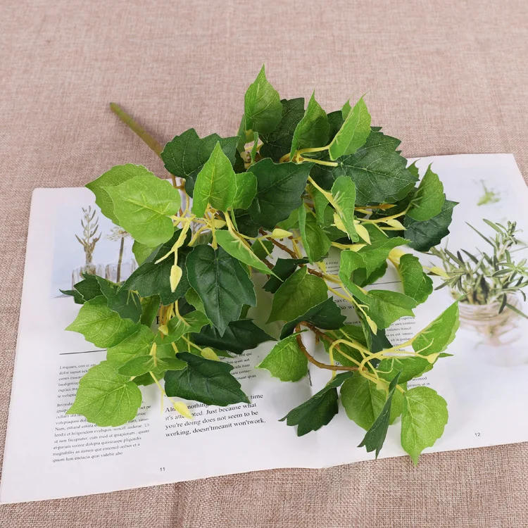 Description Picture 6 of itemArtificial Leaves Plastic Fake Plants Put Bundle Balcony Garden Decor Simulation Green Plant Leaf Wedding Decoration Flowers