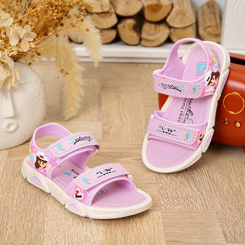 Description Picture 4 of itemTrendy Cute Cartoon Open Toe Sandals For Girls, Breathable Lightweight Wear-resistant Sandals For Spring And Summer