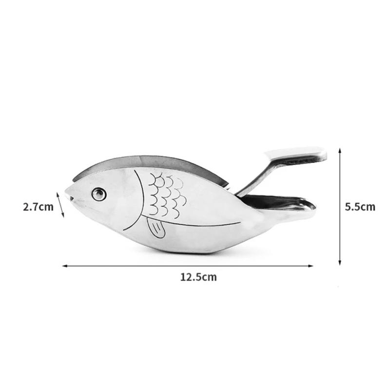 Description Picture 5 of item1Pc Stainless Steel Lemon Slice Squeezer Fish Shaped Hand Juicer Citrus Lime Orange Fruit Press Manual Juice Crusher